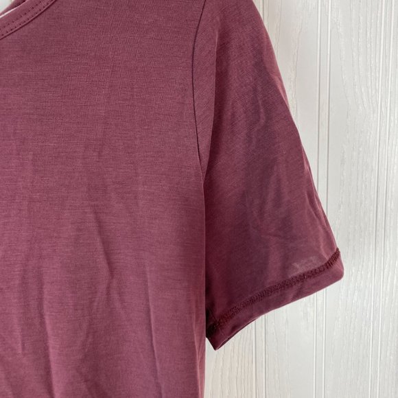 Mote cranberry short‎ sleeve top tie back size Medium - Picture 6 of 6